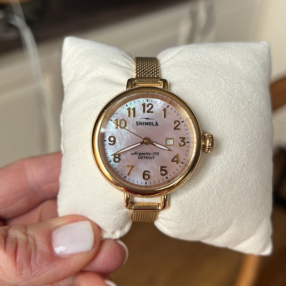 Shinola Gold Stainless Steel Birdy Watch